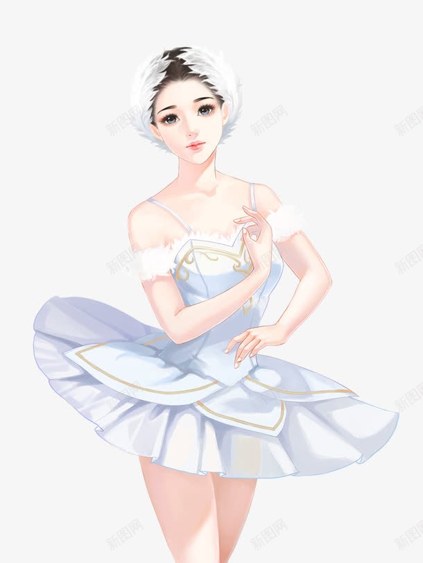 白衣芭蕾舞少女手绘png免抠素材_88icon https://88icon.com 少女 白衣 芭蕾舞