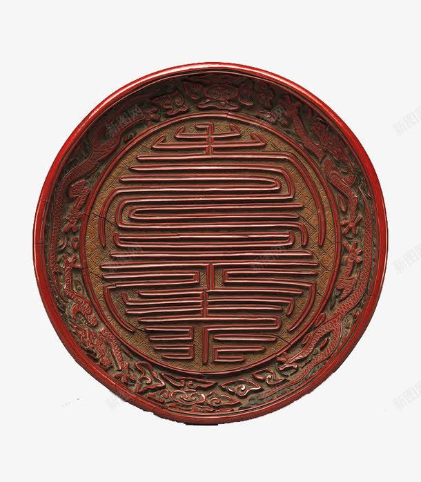 明嘉靖寿字剔红盘png免抠素材_88icon https://88icon.com 产品实物 古董 文物 漆器 红盘