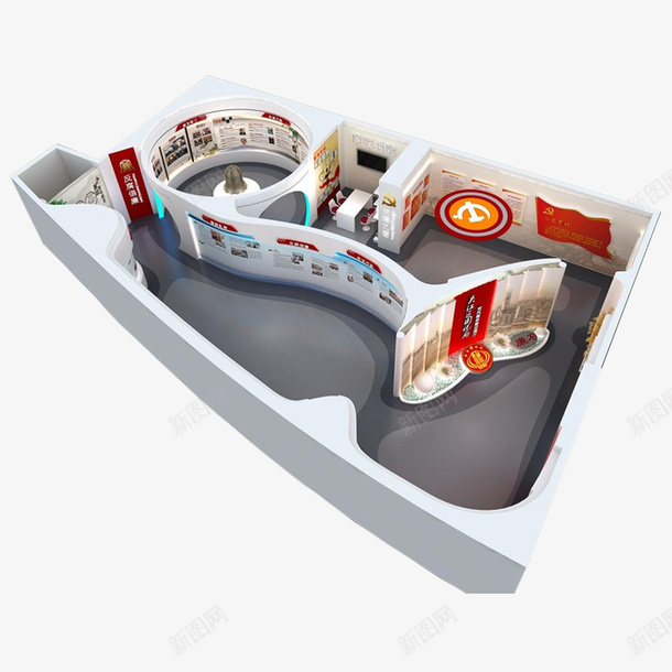 3D展厅png免抠素材_88icon https://88icon.com 3D展厅 三维 俯视效果图 室内设计 展览展示 空间 装修模板