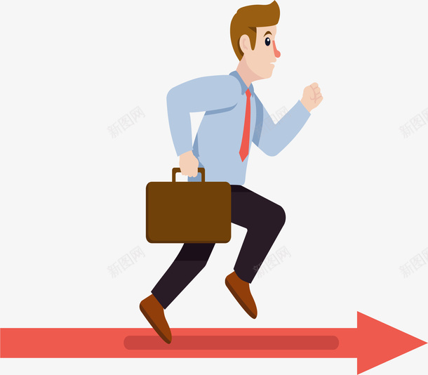 红色箭头跑步小人png免抠素材_88icon https://88icon.com 商务小人 商务风 年终总结 矢量png 红色箭头 跑步的人