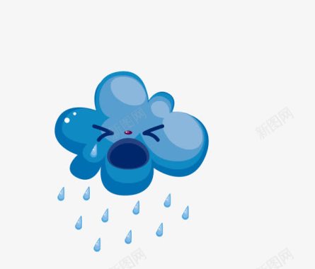 下雨哭泣的乌云图标图标