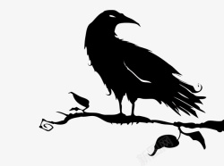 死树乌鸦和枯树矢量图高清图片