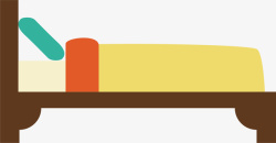 侧面卡通风格单人床矢量图素材