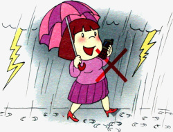 雷雨中打电话雷电安全问题高清图片