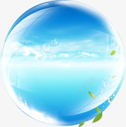 蓝色透明水球海报背景素材