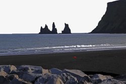 冰岛黑沙滩景区素材