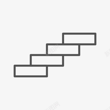 简笔线条楼梯简图图标图标
