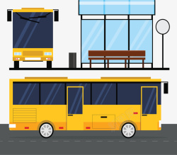 公车素材城市建设公交车站矢量图高清图片