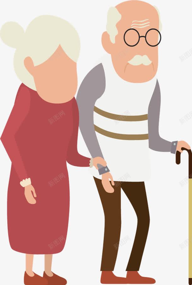 散步的夫妻png免抠素材_88icon https://88icon.com 卡通人物 散步 老夫老妻 老年人 老年人散步