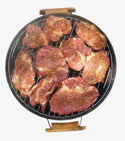 猪烧烤架子上的烤肉高清图片