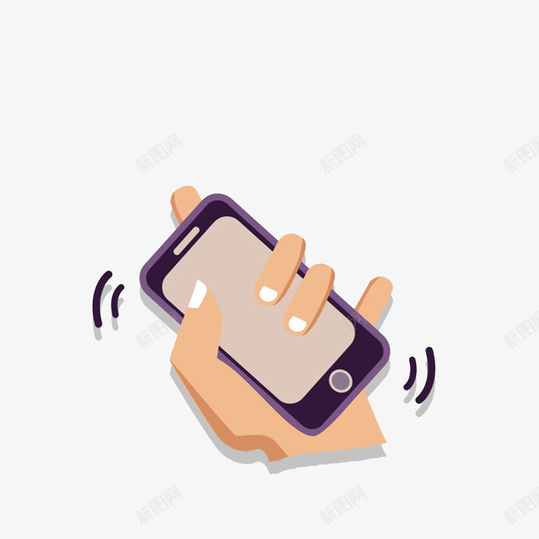 卡通手拿手机晃动png免抠素材_88icon https://88icon.com 卡通手绘 手拿手机晃动 手指触碰 手指触碰屏幕