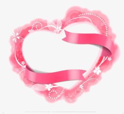 粉色心型相框浪漫心形高清图片