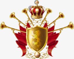 皇家徽章手绘皇室装饰图案高清图片