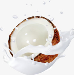 棕色椰子牛奶椰子壳高清图片