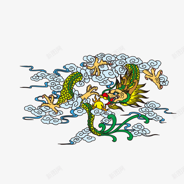 时尚手绘祥云龙矢量图eps免抠素材_88icon https://88icon.com png免抠图 卡通 吉祥 彩色 手绘 时尚 祥云 龙 矢量图