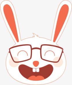 戴眼镜的小白兔素材