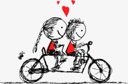 甜蜜自行车浪漫小情侣高清图片