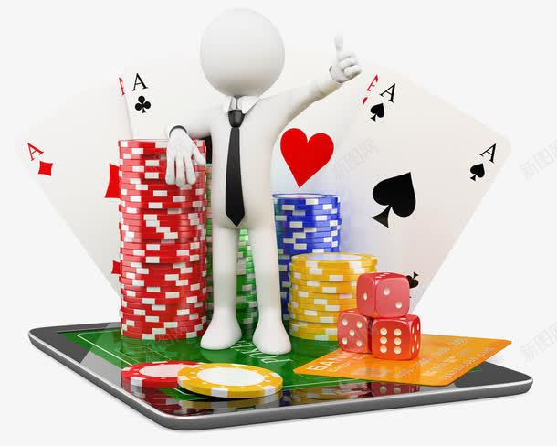 扑克骰子筹码与3D小人png免抠素材_88icon https://88icon.com 3D小人 商务素材 扑克 纸牌 赌博 骰子