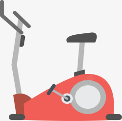 红色健身房动感单车矢量图素材