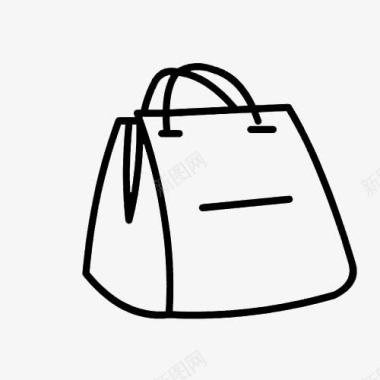 手绘手拎包购物袋风格包包简笔画图标图标