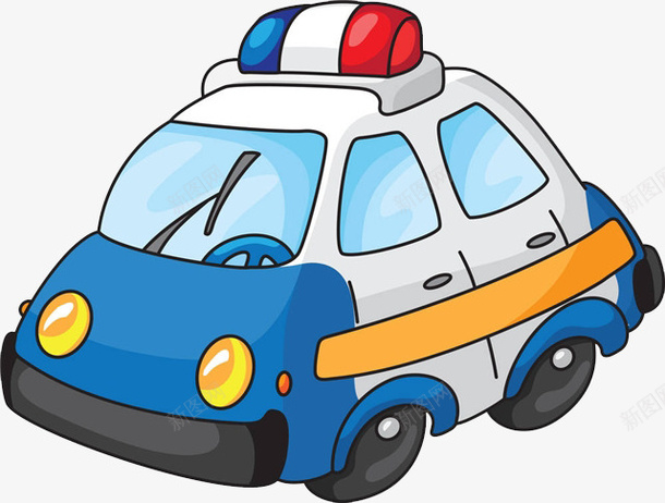 一辆手绘的蓝色警车png免抠素材_88icon https://88icon.com 交通工具 公安部 卡通手绘 反恐 机动车 特种车 特警车 警用