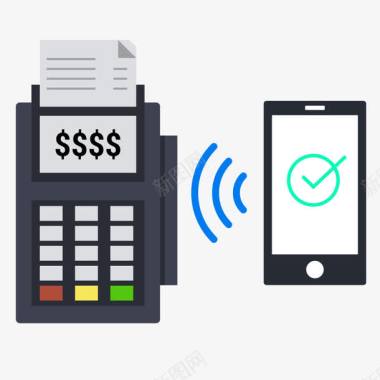 移动手绘NFC手机在线支付界面图标图标