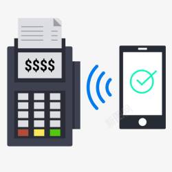 手机支付功能手绘NFC手机在线支付界面图标高清图片