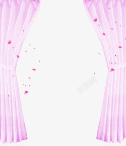 粉色收幔粉红窗帘高清图片