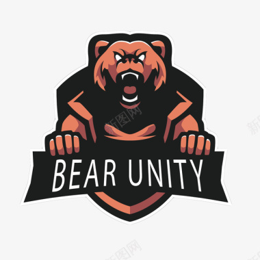胖胖棕熊黑熊体育竞技游戏logo矢量图图标图标