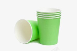 一次性塑料杯子一次性绿色纸杯高清图片