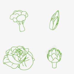 绿色农产品手绘蔬菜高清图片