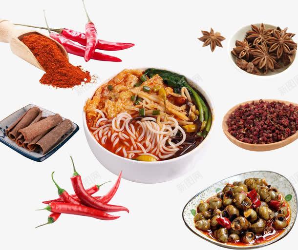 螺蛳粉原料png免抠素材_88icon https://88icon.com 大料 海螺丝 花椒 螺蛳粉 辣椒