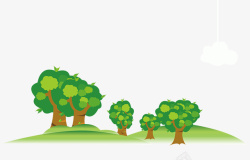 绿色果树世界湿地日卡通植物树林素材