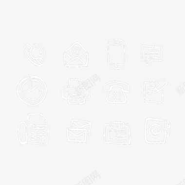 韩国色彩素材白色职场office图标矢量图图标
