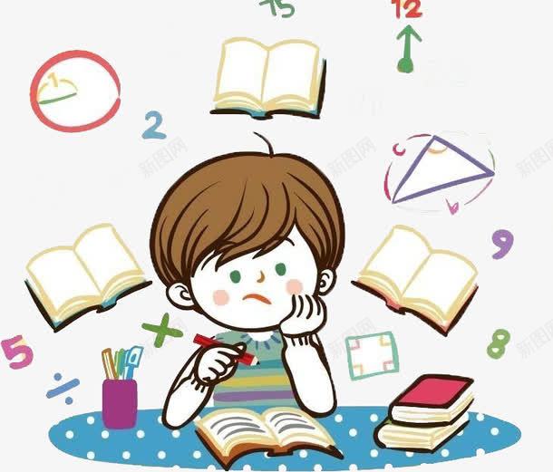写作业烦恼的男孩png免抠素材_88icon https://88icon.com 卡通 手绘 生气 男孩 痛苦 苦恼 苦恼卡通人物 难受 难过
