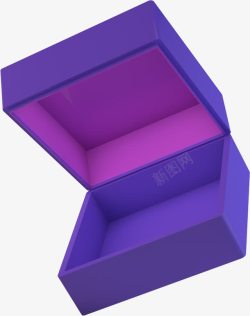 紫色卡通手绘礼盒百宝箱素材