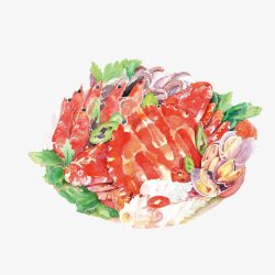 海鲜大餐手绘画片素材