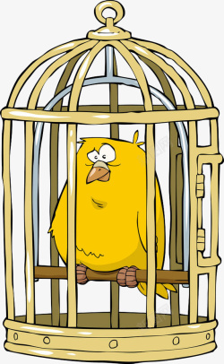 牢笼矢量鸟笼里渴望自由的小鸟高清图片