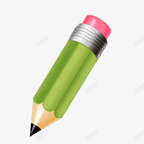 卡通立体的铅笔矢量图ai免抠素材_88icon https://88icon.com 卡通 学习用品 文具 立体 绿色 铅笔 矢量图