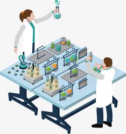 医学研究员化学研究人员矢量图高清图片