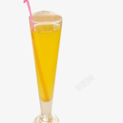淡粉色塑料吸管橙色水蜜桃汁高清图片