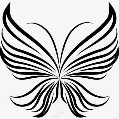 灯光条纹的蝴蝶翅膀上美丽的灯光视图图标图标