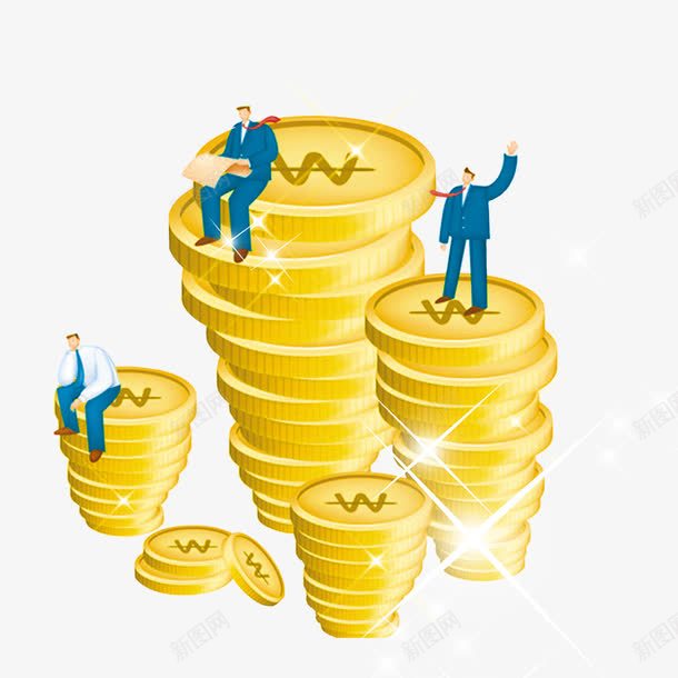 一堆的金币png免抠素材_88icon https://88icon.com 卡通人物 理财 财富 金币 金融 金融素材