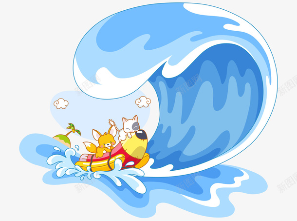 卡通可爱小猫海上冲浪矢量图ai免抠素材_88icon https://88icon.com 卡通的动物 可爱的小猫 海上的冲浪 矢量的小猫 矢量图