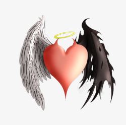 心形翅膀笔刷天使和恶魔高清图片