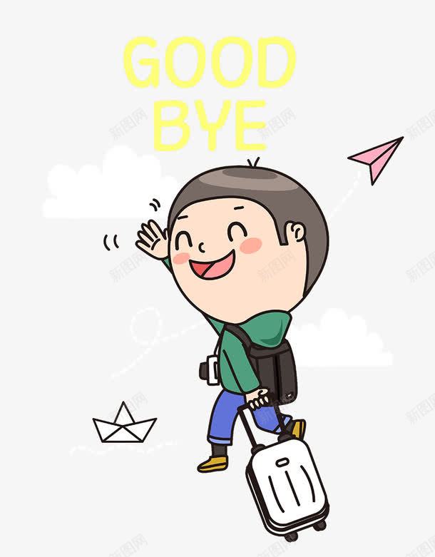 可爱卡通插图goodbyepng免抠素材_88icon https://88icon.com byebye goodbye 再见 分别 分手 可爱卡通 英文文字 装饰