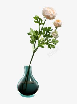 白色的瓶子玫瑰花瓶高清图片