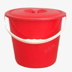 红色塑料水桶素材