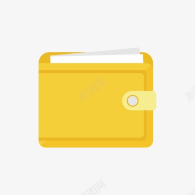 织带钱包黄色钱包图标图标