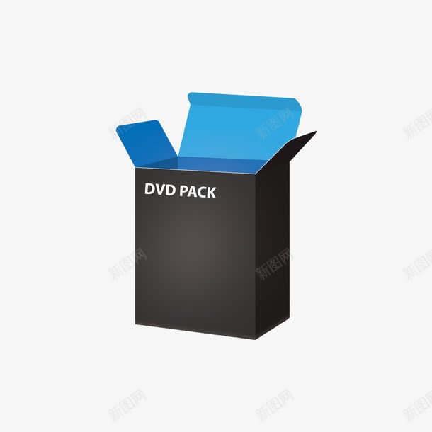 蓝色封底黑色面DVD盒子png免抠素材_88icon https://88icon.com 包装 盒子